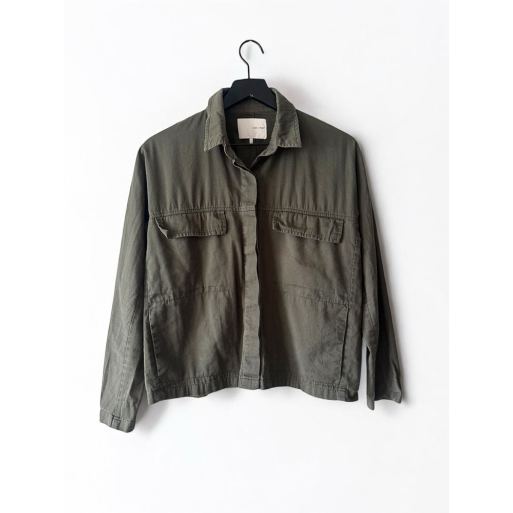 OAK + FORT Olive Green Utility Jacket Women's Size XS